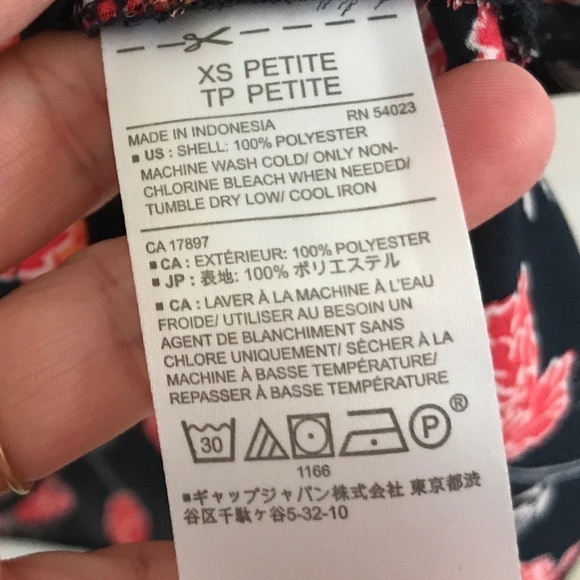 Banana Republic Tank Top Floral Black/red/orange Cap Sleeve Flowy Sz XS Petite - Picture 7 of 8